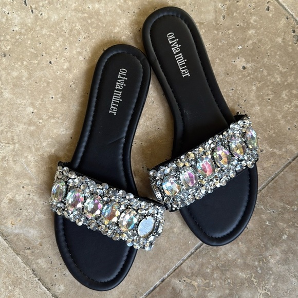 Olivia Miller black Jewel slip on excellent condition size 10 ladies - Picture 3 of 11